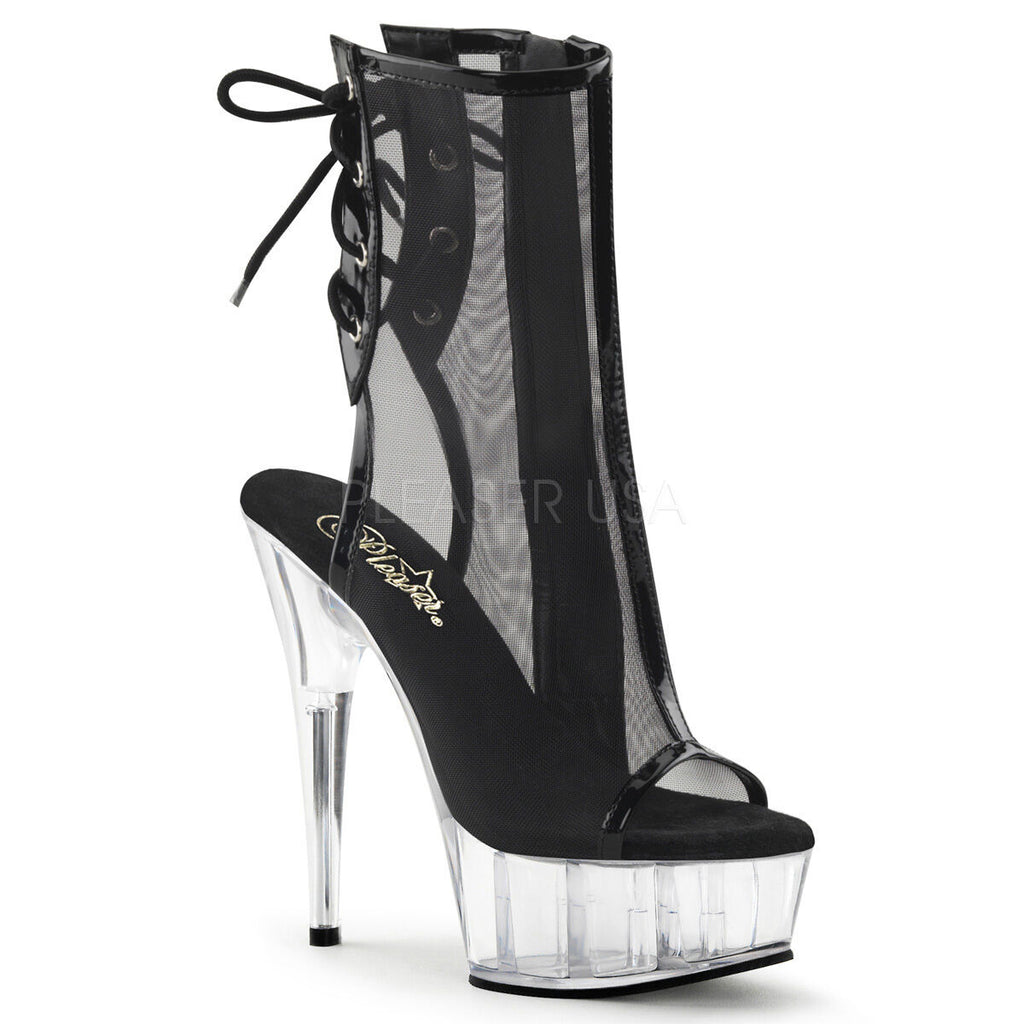 High heel stiletto platform ankle boots open toe dancer Pleaser Delight 1018msh