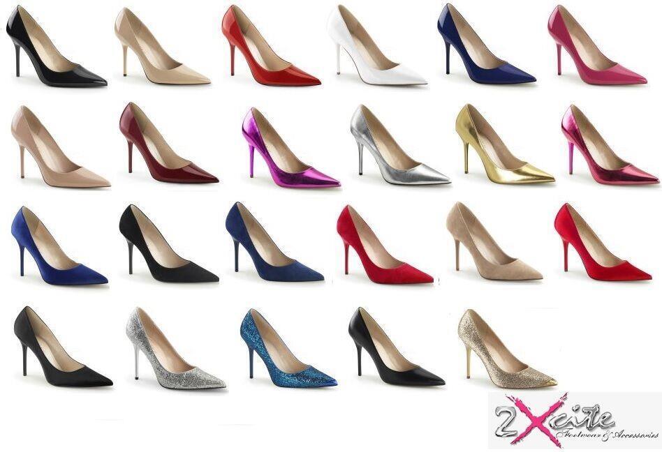 High heel court shoes 4" pleaser pink label Classique 20 sizes 3-14