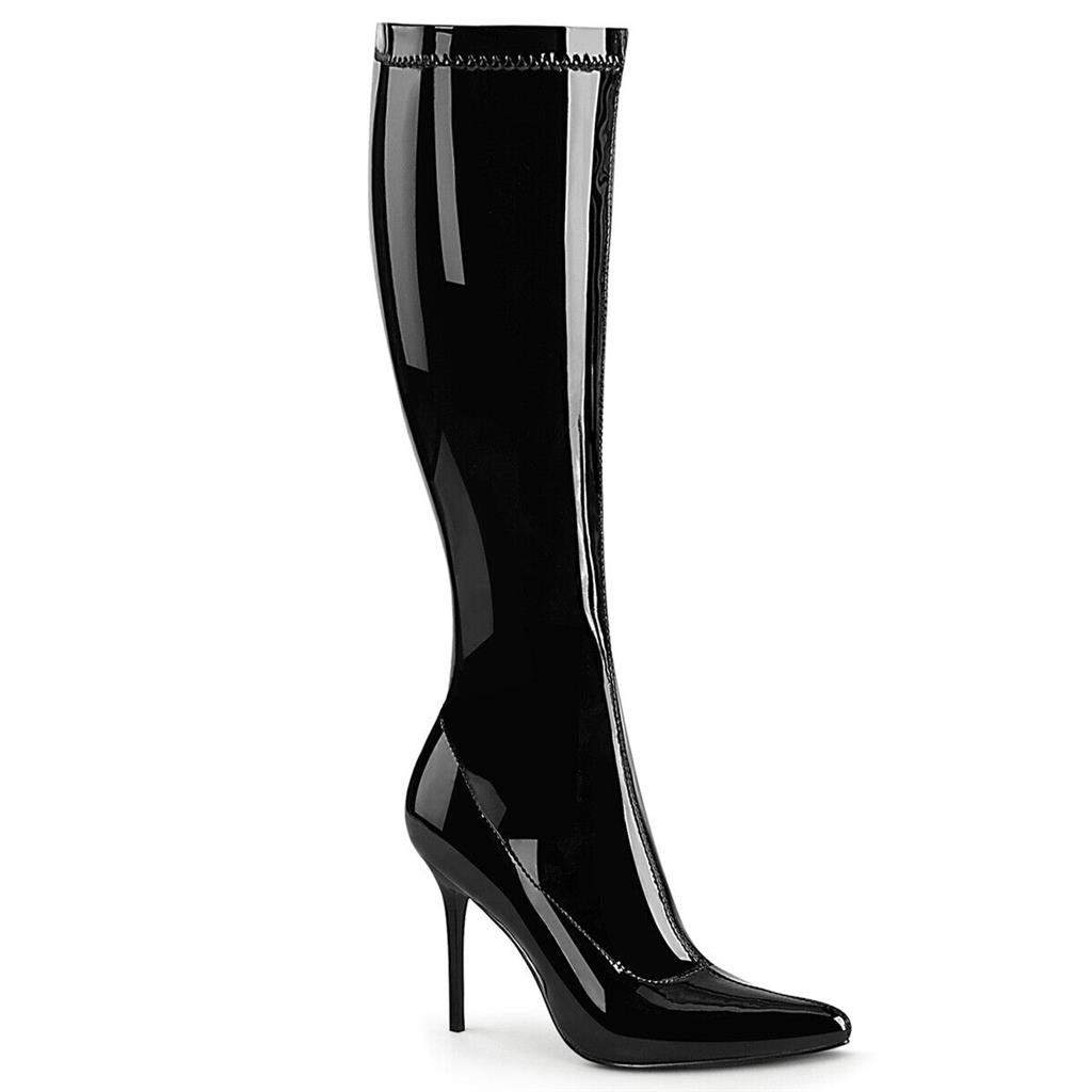Stiletto heel knee high boots 4" stretch heel pointed toe Pleaser Classique 2000