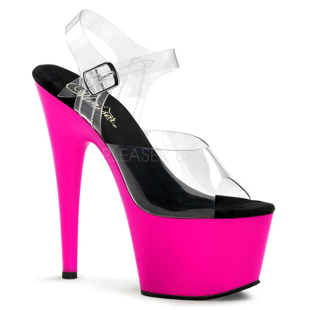 Stiletto high heel platform 7" neon pole dancing shoes Pleaser Adore 708uv