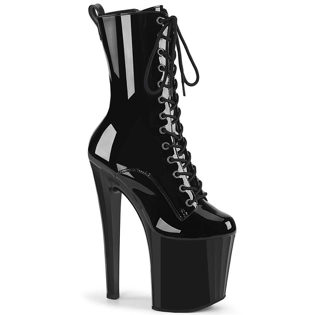 Stiletto high heel 8 inch lace up platform ankle boots Pleaser Enchant 1040