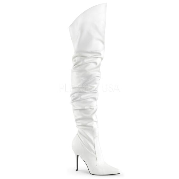 Stiletto heel thigh high boots 4" scrunch pointed toe Pleaser Classique 3011