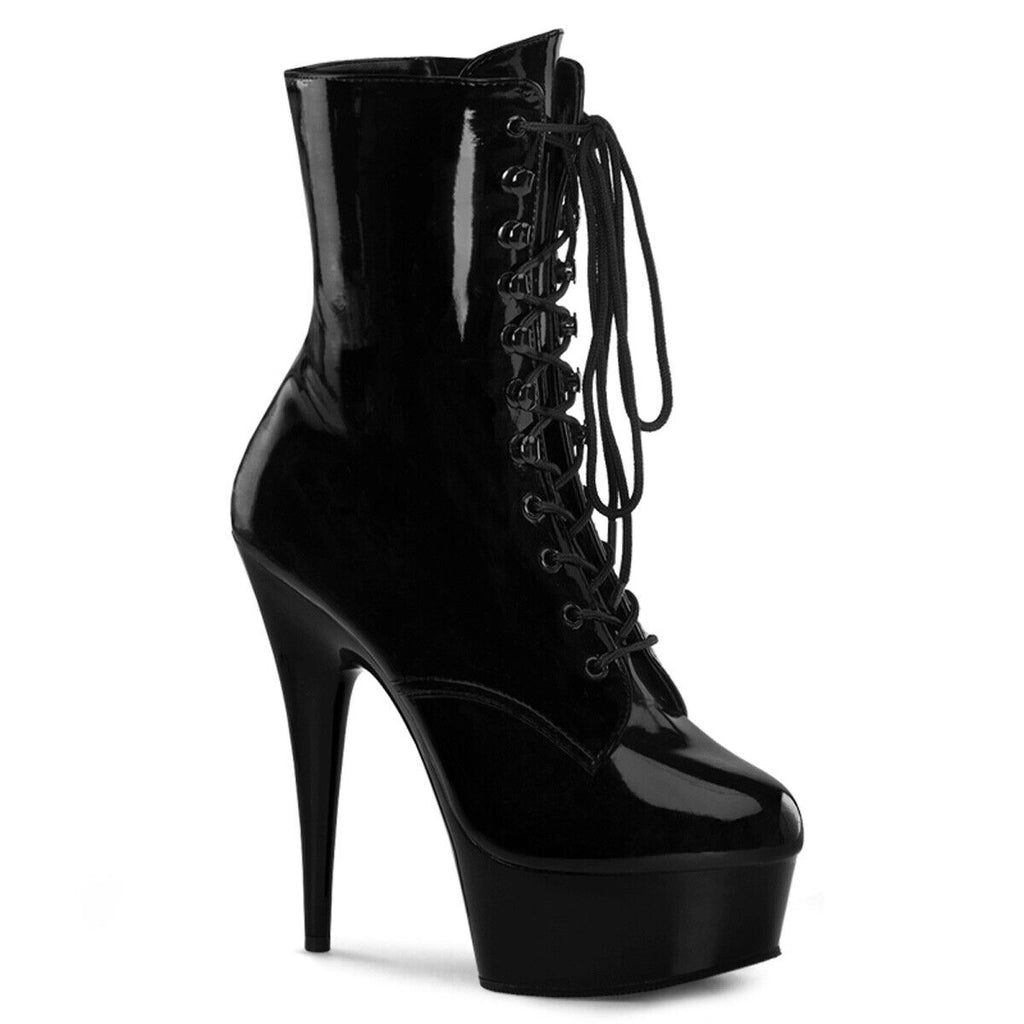 High heel stiletto platform 6" lace up ankle boots Pleaser Delight 1020