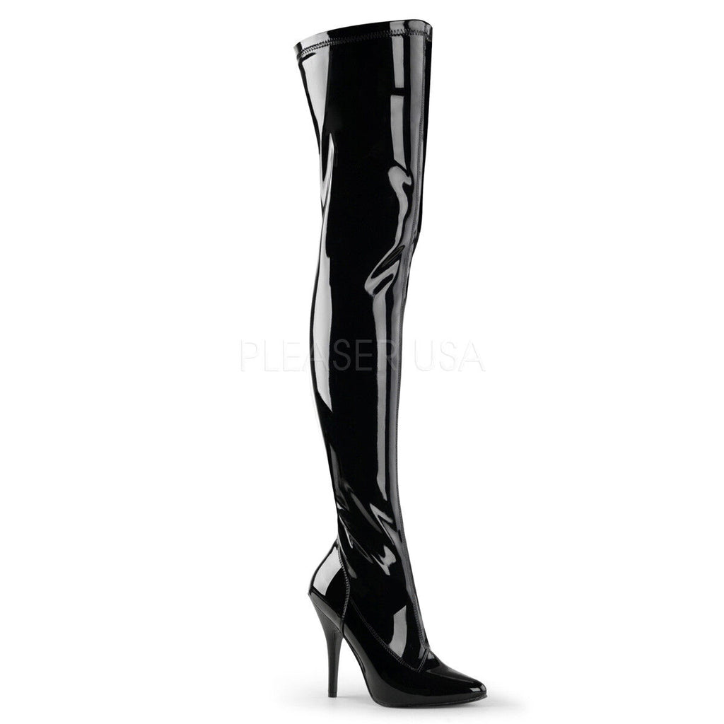 High heel stiletto stretch 5" pointed toe thigh boots Pleaser Seduce 3000