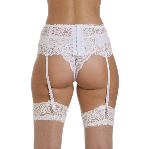 Wide lace suspender belt for stockings Silky lingerie deep 6" 3 colours 5 sizes