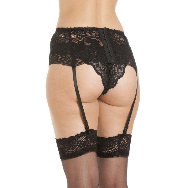 Wide lace suspender belt for stockings Silky lingerie deep 6" 3 colours 5 sizes