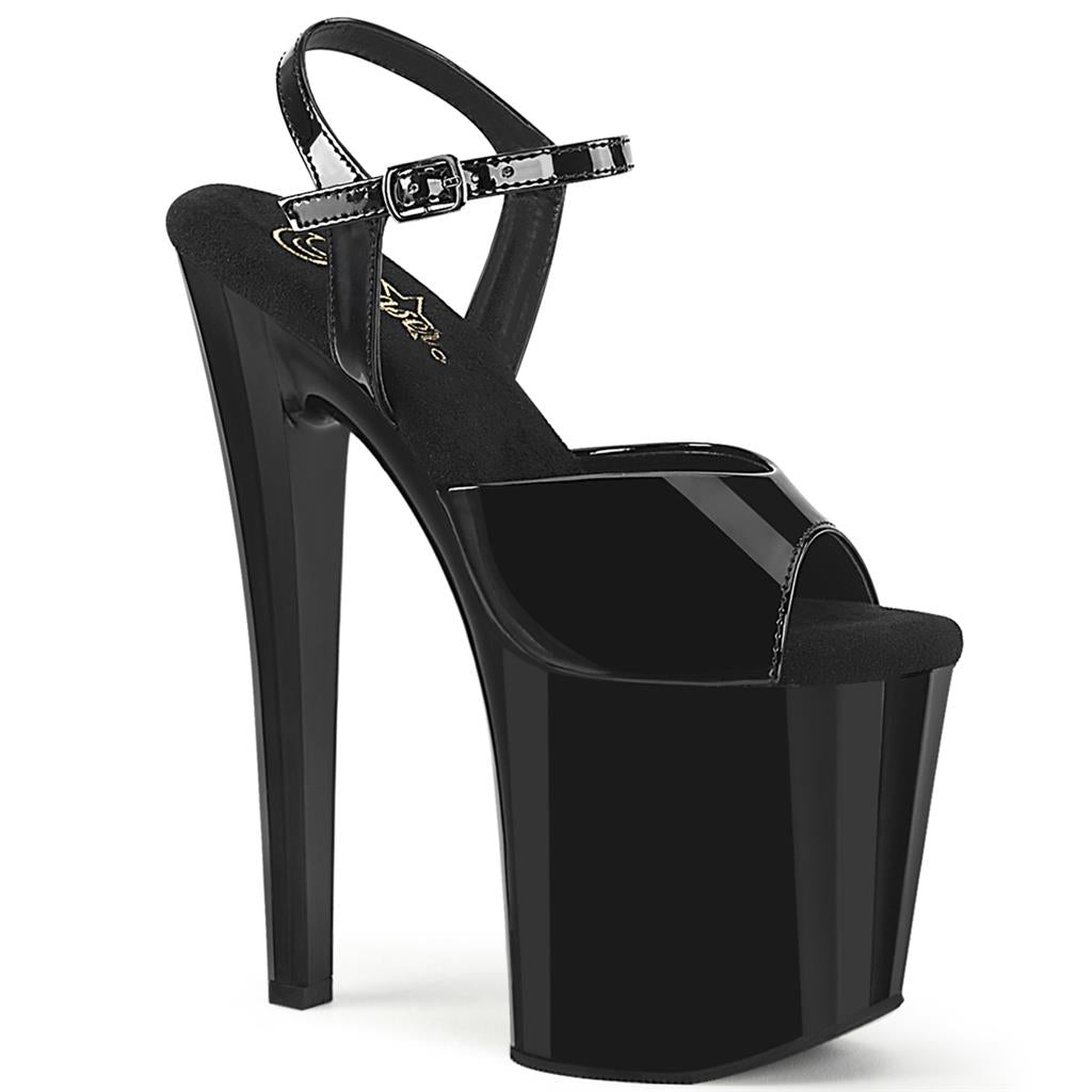 High heel stiletto platform ankle strap shoes 8" sandals Pleaser Enchant 709