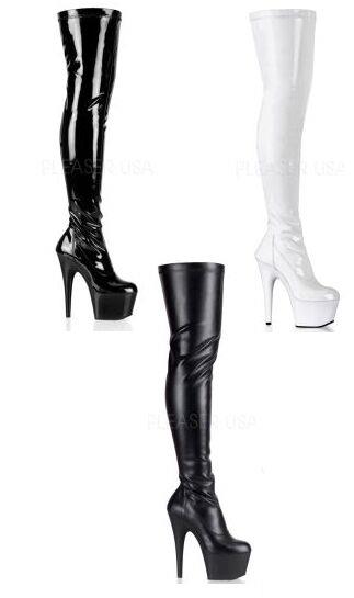 Stiletto high heel platform 7" thigh boots fetish dancer Sexy Pleaser Adore 3000