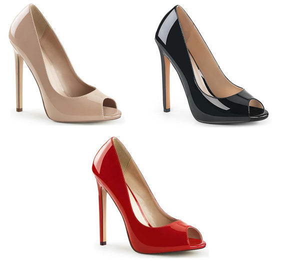 Stiletto high heel peeptoe 5" platform court shoes Pleaser Sexy 42 sizes 3-11