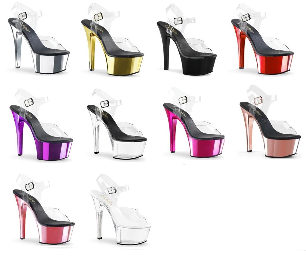 High heel stiletto platform peeptoe dancing sandals shoes Pleaser Aspire 608